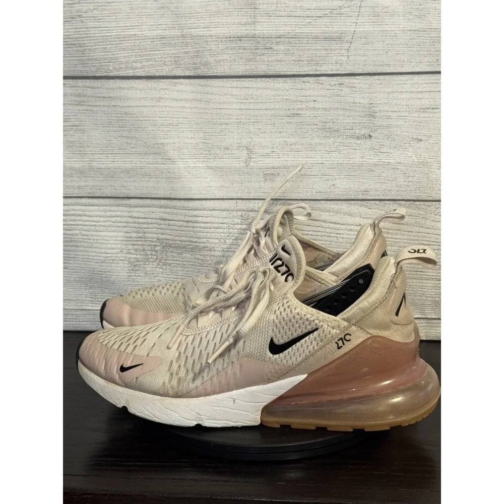 Nike Women's Air Max 270 Sneakers Size 8.5 Pink Black Running Shoes AH6789-604